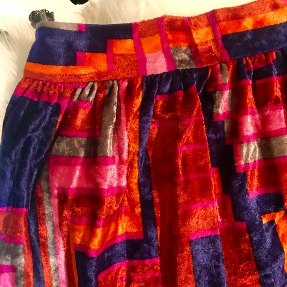 VTG Velvet Mod Maxi Skirt Festival Hippie Boho - Picture 4 of 8